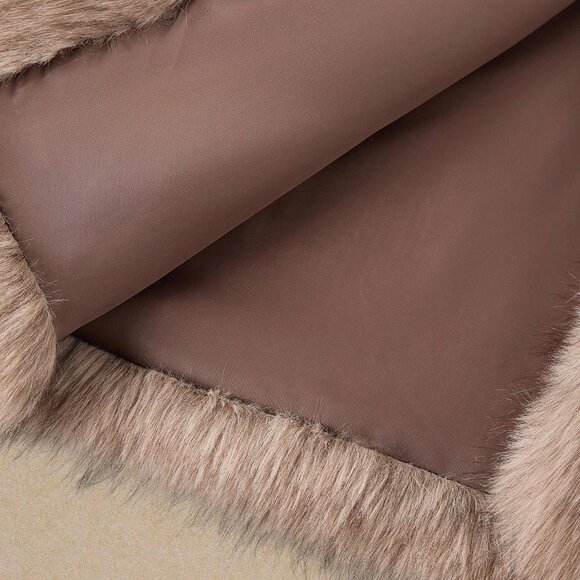 Casual Women's Oversized Faux Fur Long Sleeve Jacket - Picture 8 of 8